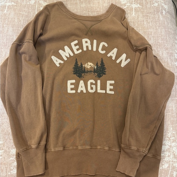NWOT American Eagle Oversized Crewneck Sweatshirt, Mountain Graphic with Text - Picture 3 of 5